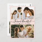 Carte Postale Grâces Script Photo Collage Mariage Merci (Devant / Derrière)