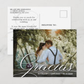 Carte Postale Gracias | Merci photo mariage (Devant / Derrière)