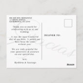 Carte Postale Gracias | Merci photo mariage (Dos)