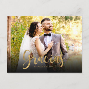 Carte Postale Gracias Photo Elégant Mariage Espagnol Merci