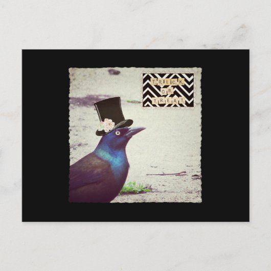 Carte Postale Grackle friandise ou farce (Devant)