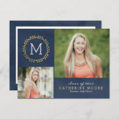 Carte postale Grad Initial ÉDITABLE COULEUR Grad G (Devant / Derrière)