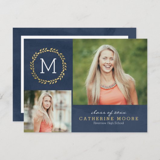 Carte postale Grad Initial ÉDITABLE COULEUR Grad G (Devant / Derrière)