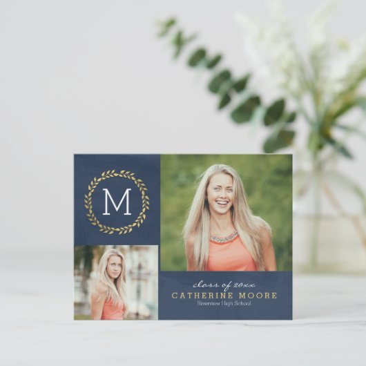 Carte postale Grad Initial ÉDITABLE COULEUR Grad G (Debout devant)