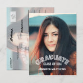 CARTE POSTALE GRAD MODERNE | INVITATION À LA FÊTE DE DIPLÔME 201 (Devant / Derrière)