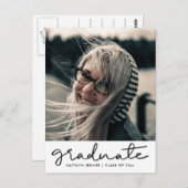 Carte Postale Grad Script Grad Graduation Party | Enregistrer la (Devant / Derrière)