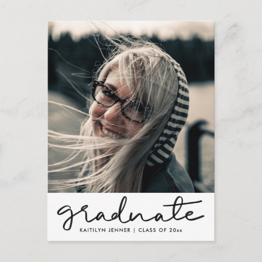 Carte Postale Grad Script Grad Graduation Party | Enregistrer la (Devant)