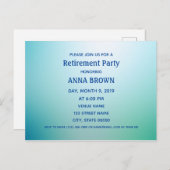 Carte Postale Gradient personnalisable de bleu d'invitation de (Devant / Derrière)