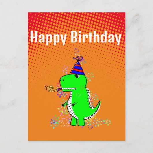 Carte Postale Gradient T-Rex Dino mou et en colère (Devant)
