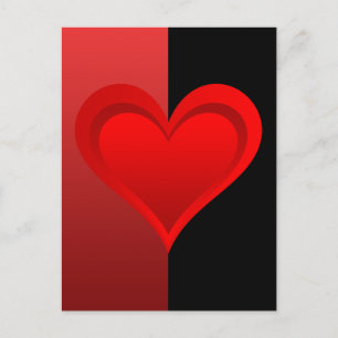 Carte Postale Gradients RED LOVE HEART + votre backgr. & idées
