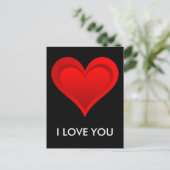 Carte Postale Gradients RED LOVE HEART + votre backgr. & idées (Debout devant)