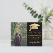 Carte Postale Graduate Faux Gold Casquette | Enregistrer la phot (Debout devant)