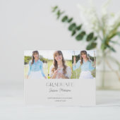 Carte Postale Graduate Gris Nom du script Multi Photo Graduate (Debout devant)