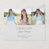 Carte Postale Graduate Gris Nom du script Multi Photo Graduate (Devant)