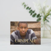 Carte Postale Graduate moderne Gold Overlay Photo Graduation (Debout devant)