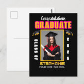 Carte Postale Graduate Photo Graduation Félicitations sur mesure (Devant / Derrière)