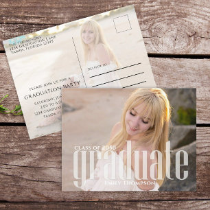 Carte Postale Graduate Simple Modern Two Photo