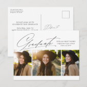 Carte Postale Graduate trois photo simple moderne graduation (Devant / Derrière)