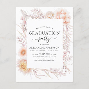 Carte Postale Graduation 2022 Boho Chic Dusty Pink Desert Invita