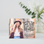 Carte Postale Graduation Bible Verse Parti photo moderne (Debout devant)