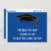 Carte Postale Graduation Bleu Paroles De Conseil (Devant / Derrière)