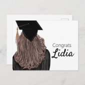 Carte Postale Graduation College Lycée Girl Graduate (Devant / Derrière)
