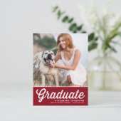 Carte Postale Graduation de la photo de script rétro Red Bold (Debout devant)