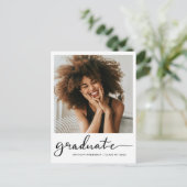 Carte Postale Graduation de script décontracté | Enregistrer la  (Debout devant)