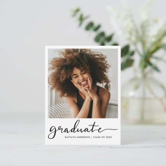 Carte Postale Graduation de script décontracté | Enregistrer la  (Debout devant)