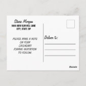 Carte Postale Graduation de script Enregistrer la photo de date (Dos)