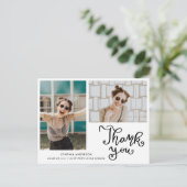 Carte Postale Graduation Décontracté Merci Script Photo Collage (Debout devant)