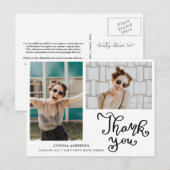 Carte Postale Graduation Décontracté Merci Script Photo Collage (Devant / Derrière)