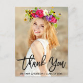 Carte Postale Graduation du Merci de script de brosse moderne (Devant)