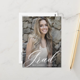 Carte Postale graduation du texte de script enregistrer la date 