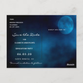 Carte Postale Graduation Fleurs roses bleues Enregistrer la date (Dos)
