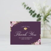 Carte Postale graduation florale violette merci (Debout devant)