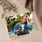 Carte Postale Graduation Gold Calligraphie | Site Web du code QR