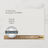 Carte Postale Graduation Gold Shimmer Enregistrer La Date (Dos)