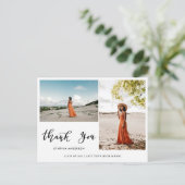 Carte Postale Graduation Merci moderne Script Deux photos (Debout devant)