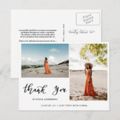 Carte Postale Graduation Merci moderne Script Deux photos (Devant / Derrière)
