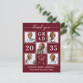 Carte Postale Graduation moderne Custom 6 Photo Collage Merci (Debout devant)