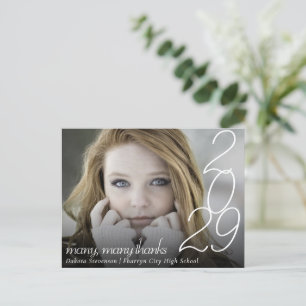 Carte Postale Graduation moderne Merci photo lettres main