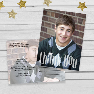 Carte Postale Graduation Moderne Simple Merci tendance
