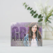Carte Postale Graduation Moderne Typographie Grad 2 Photo QR Cod (Debout devant)