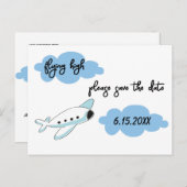 Carte Postale Graduation Moderne Volant High Plane Cloud (Devant / Derrière)