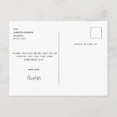 Carte Postale Graduation noir blanc photo moderne merci (Dos)