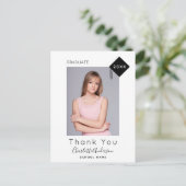 Carte Postale Graduation noir blanc photo moderne merci (Debout devant)