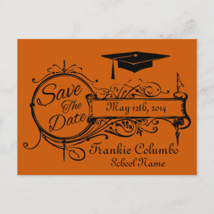 Carte Postale Graduation Ornament vintage Enregistrer La Date