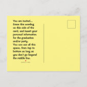Carte Postale Graduation ou invitation de la fête (Dos)