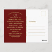 Carte Postale Graduation Party Bible Verse Photo Maroon Gold (Dos)